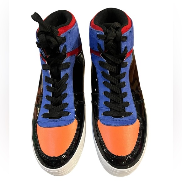 Guess Other - Guess Orange and Blue High-Top Sneakers with Sporty Design Size 9